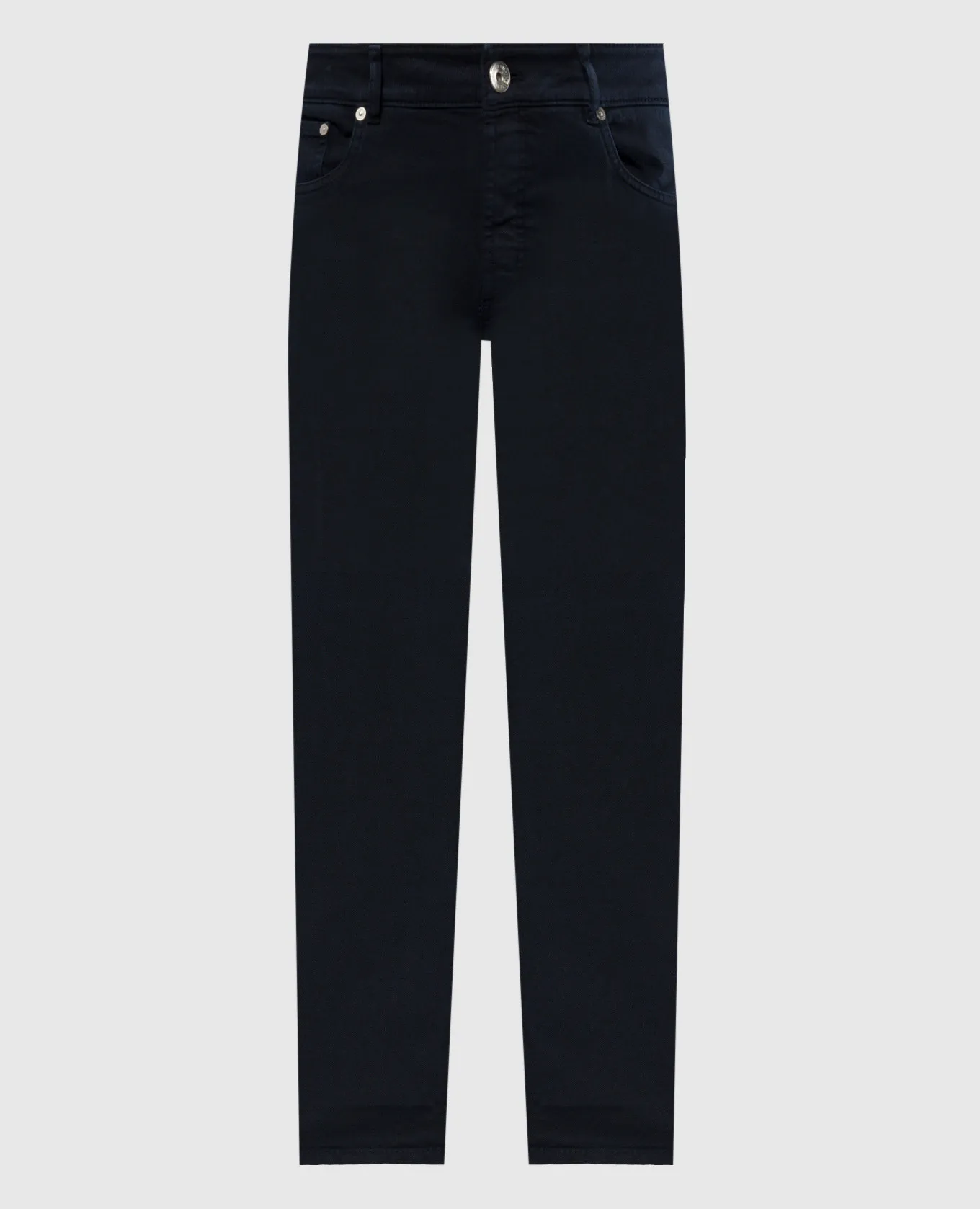 Brunello Cucinelli Blue pants with patch and logo embroidery