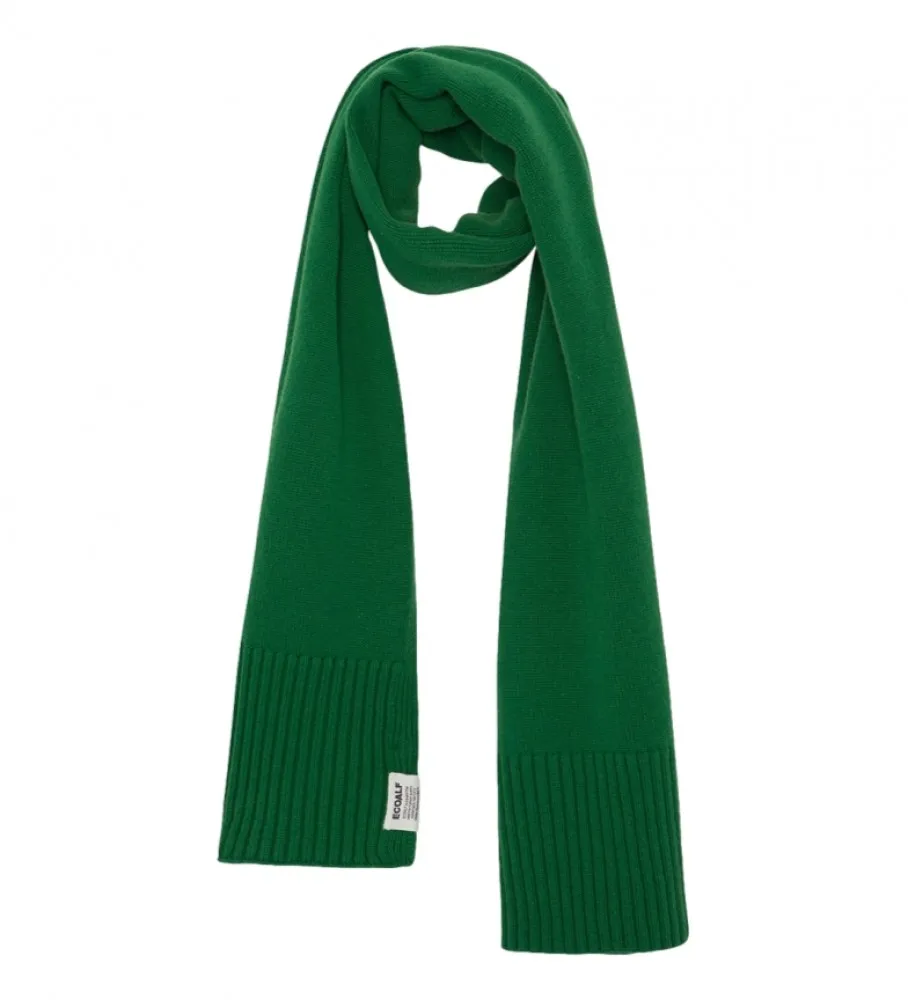 Bufanda de lana reciclada Woolalf verde