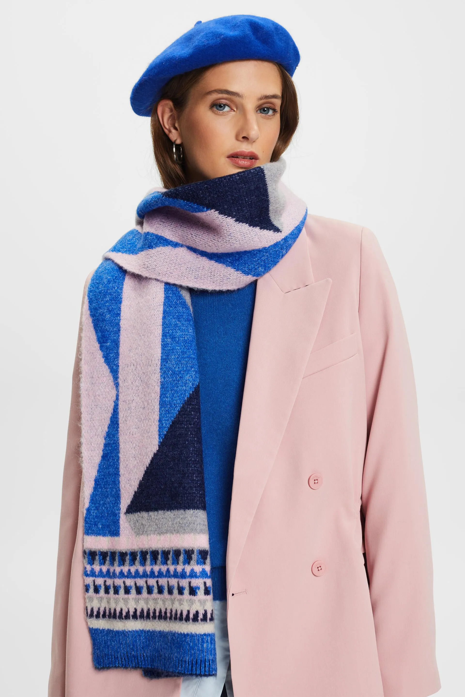 Bufanda estampada en mezcla de mohair