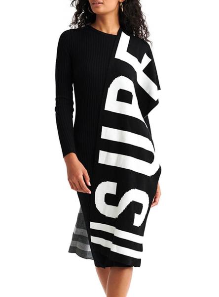 bufanda superdry urban logo negro mujer 