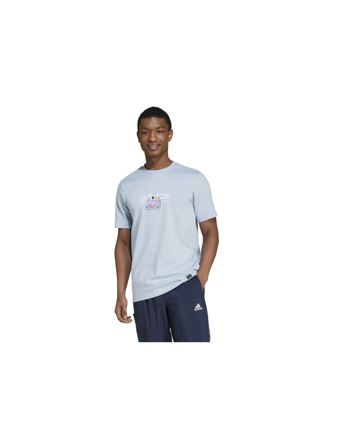 Camiseta adidas Codes Linear Graphic Hombre Azul
