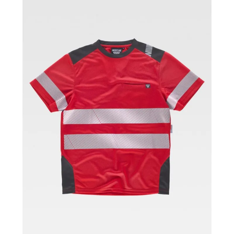 Camiseta combinada con cintas reflectantes segmentadas WORKTEAM C9242
