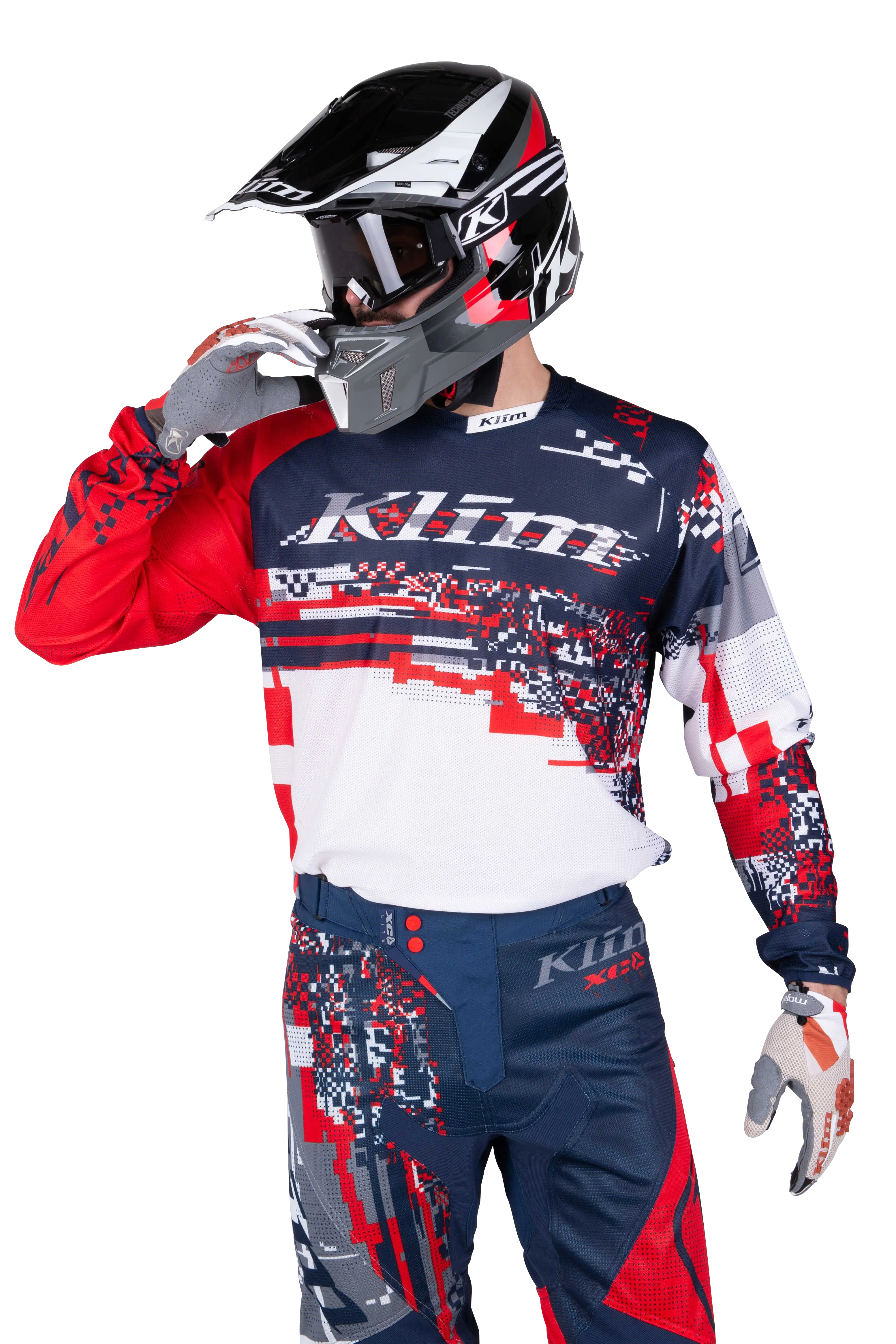 Camiseta de Cross Klim XC Lite Digital Chaos Roja 