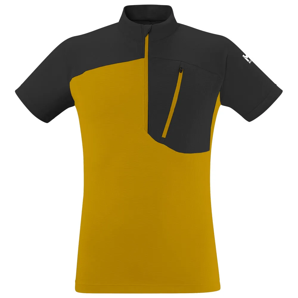Camiseta de escalada Millet Morpho Zip Ss Safran Deep Jungle