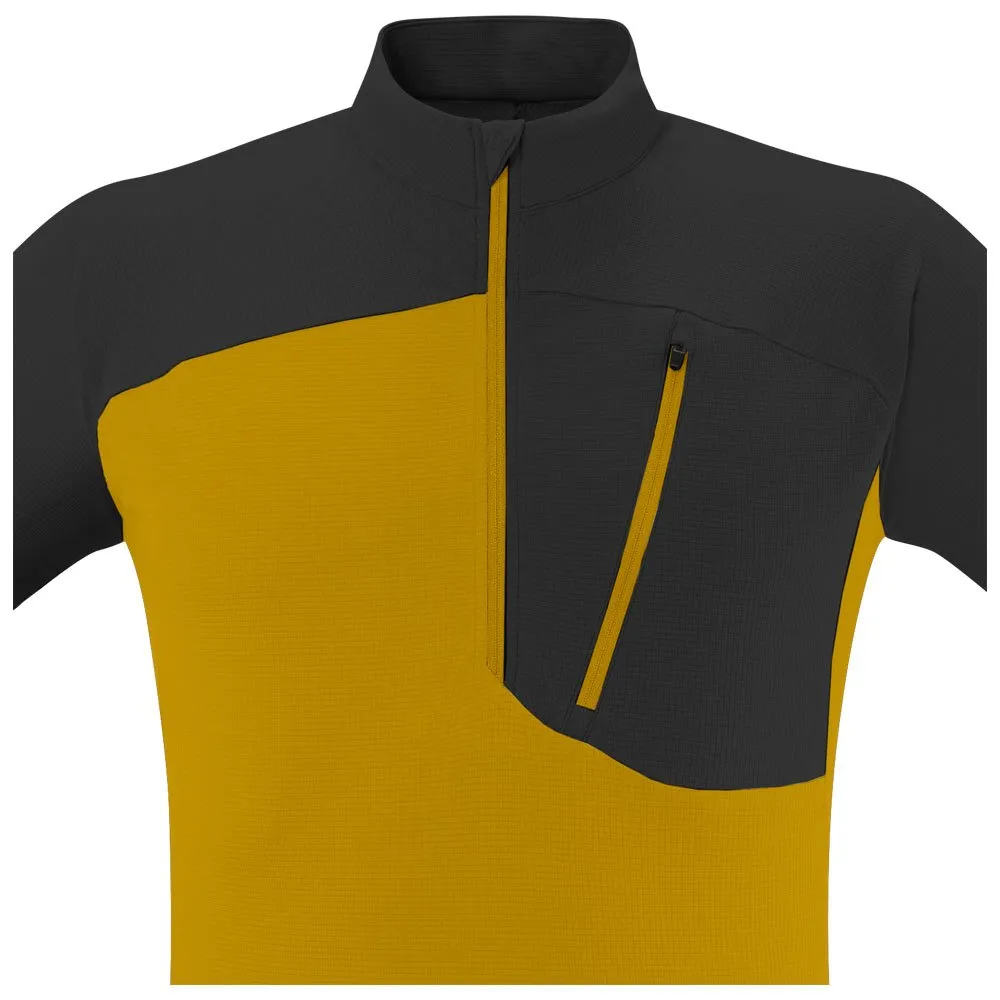Camiseta de escalada Millet Morpho Zip Ss Safran Deep Jungle