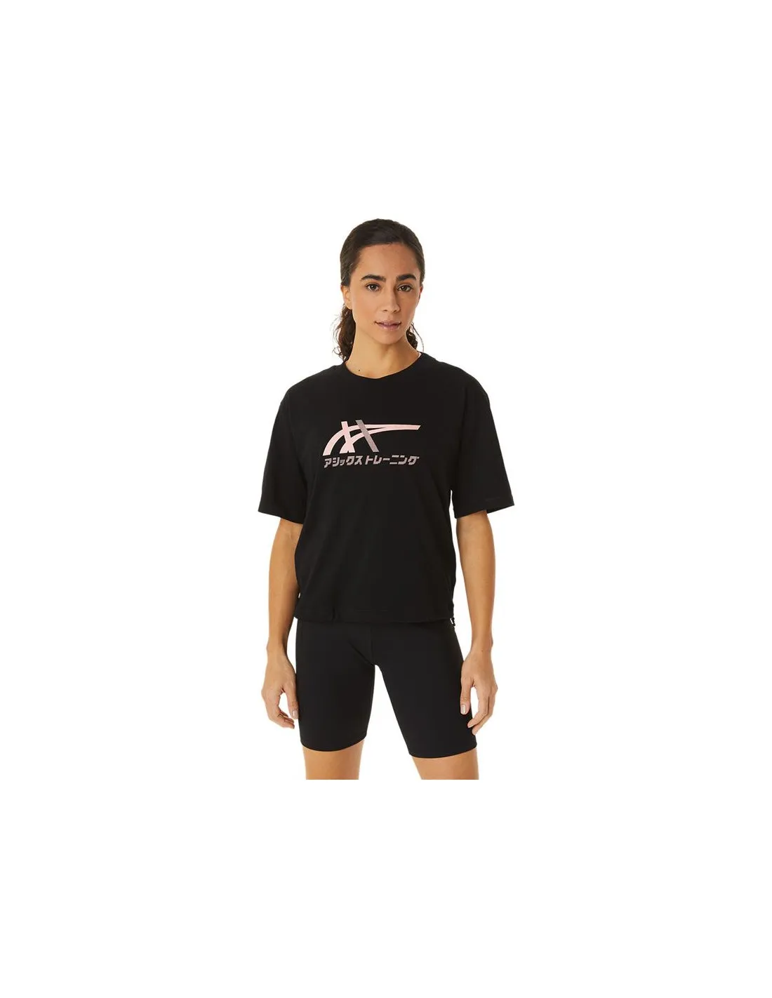 Camiseta de fitness Asics Tiger negro Mujer