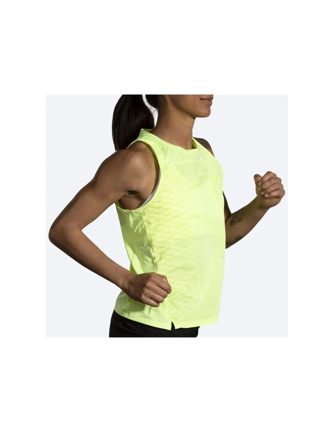 Camiseta de Running Brooks Sprint Free 2.0 Mujer Lt Lime/Interval Gradient