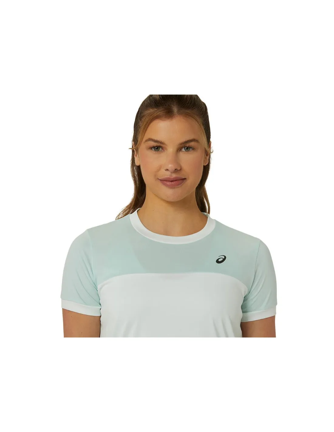 Camiseta de Tenis ASICS Court Ss Top Mujer Menta Blanco