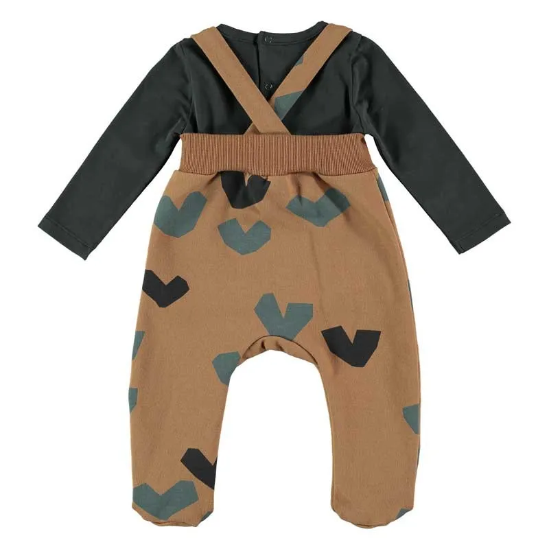 Camiseta y peto bebé estampado corazones de Babyclic