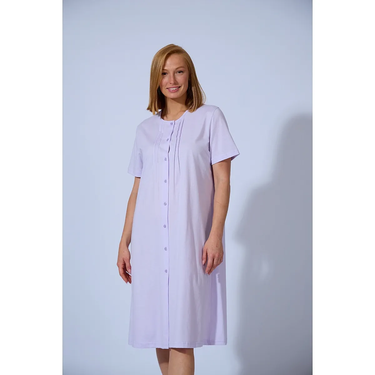 CAMISÓN ALGODÓN MUJER LISO LILA