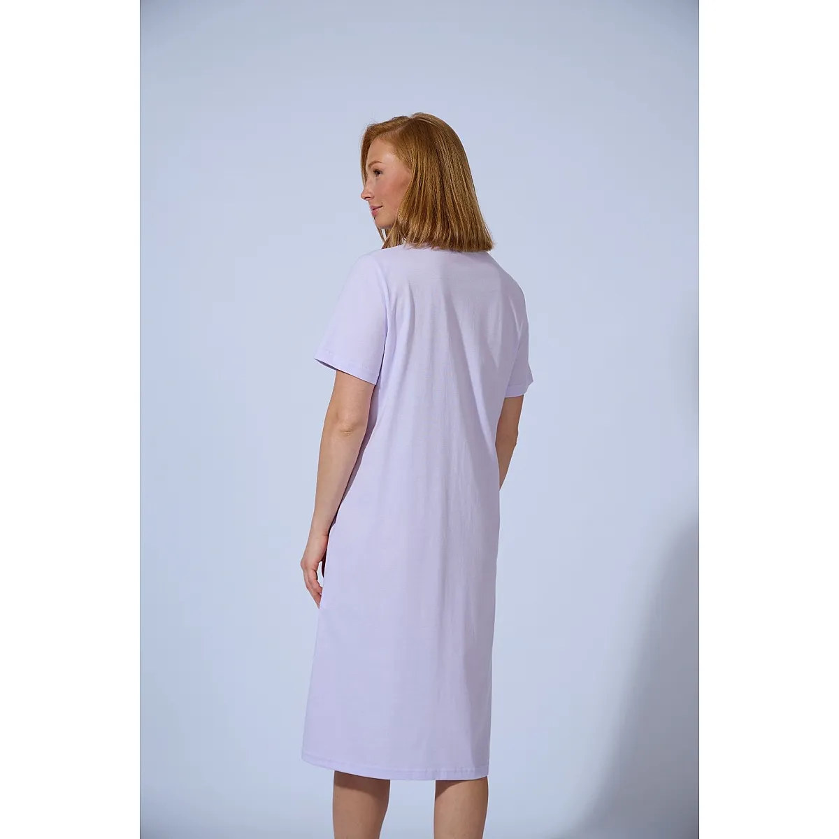 CAMISÓN ALGODÓN MUJER LISO LILA