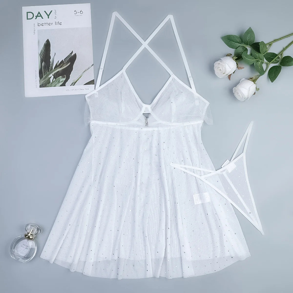 Camisón brillante con tul