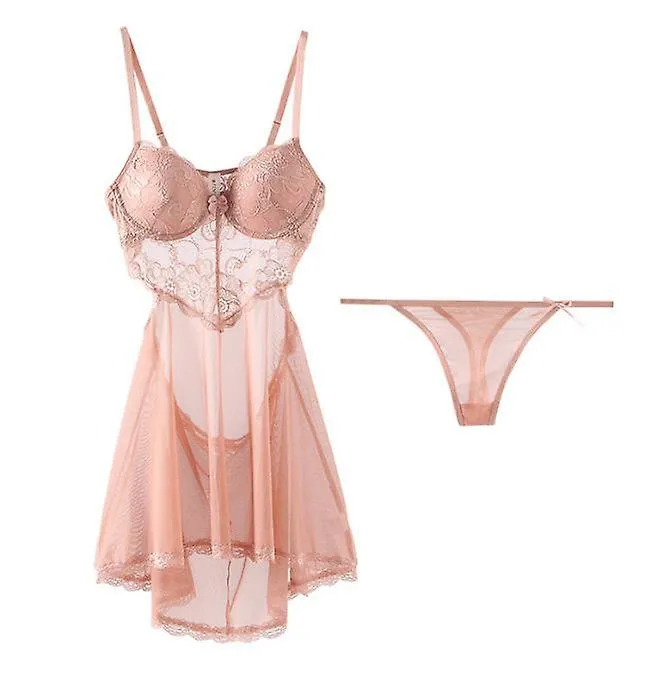 Camisón de malla de encaje de encaje para mujer