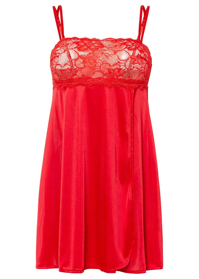Camisón de satén Rojo