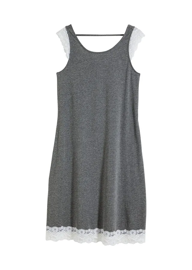 CAMISóN GRIS JASPEADOBLANCO