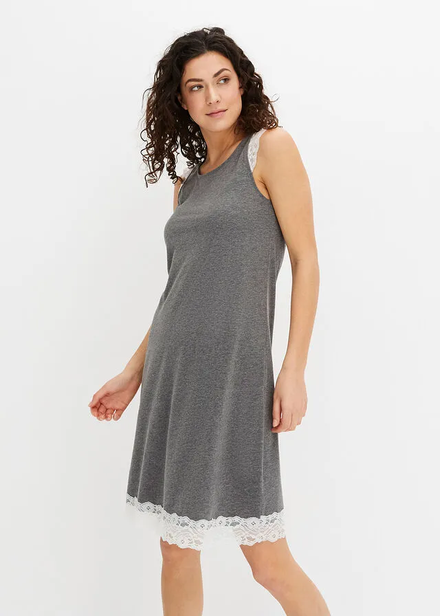 CAMISóN GRIS JASPEADOBLANCO