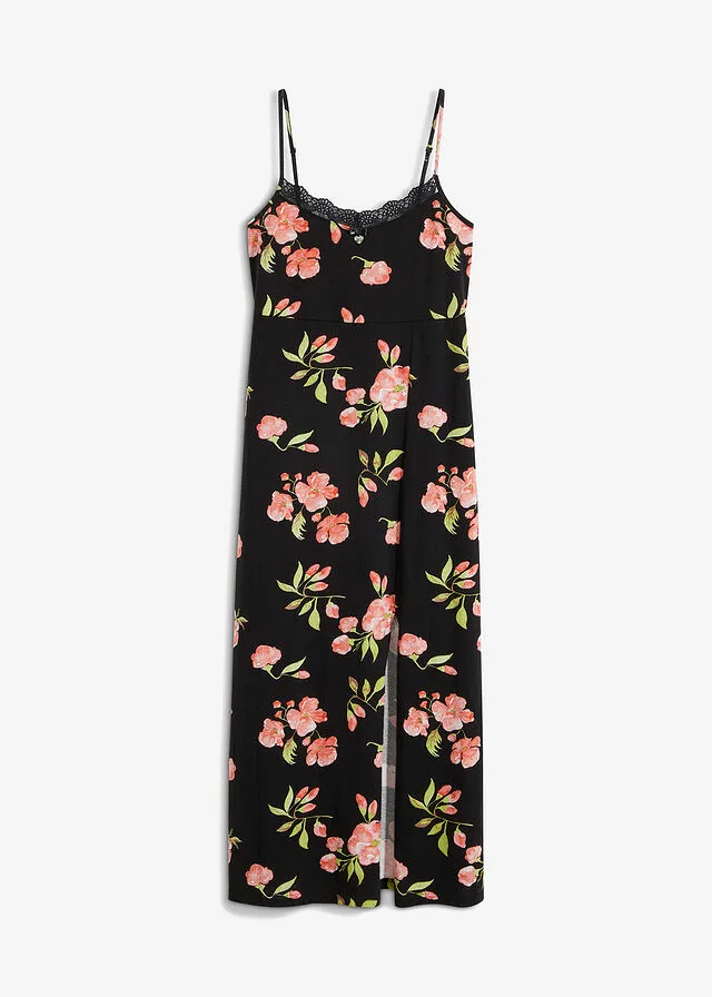 Camisón Negro con flores
