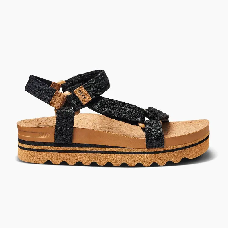 Chanclas Reef: W Cushion Rem Hi (Black Tan)
