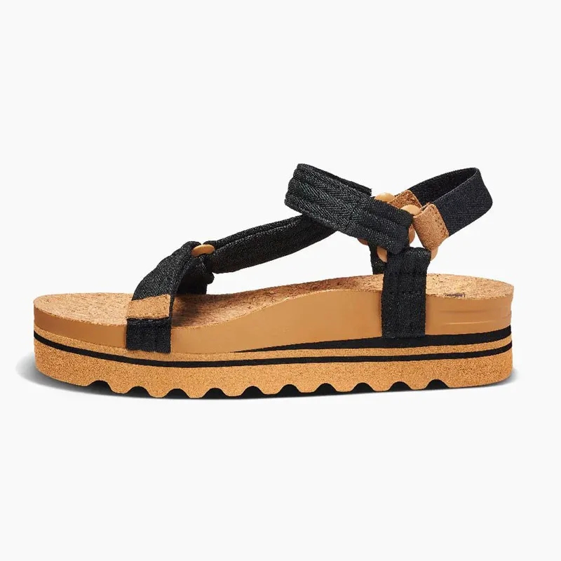 Chanclas Reef: W Cushion Rem Hi (Black Tan)