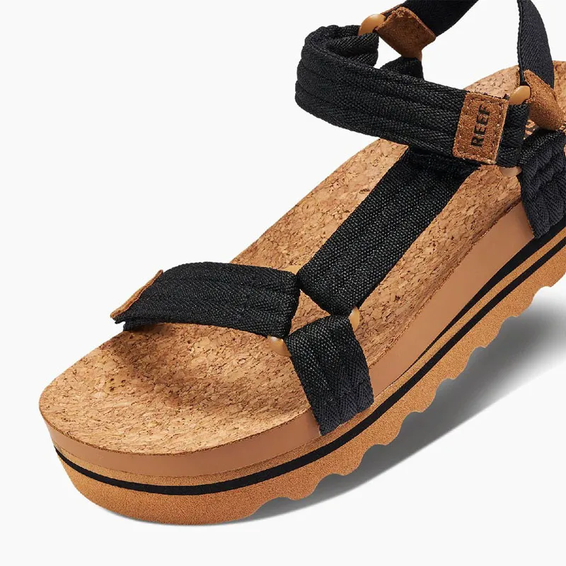 Chanclas Reef: W Cushion Rem Hi (Black Tan)