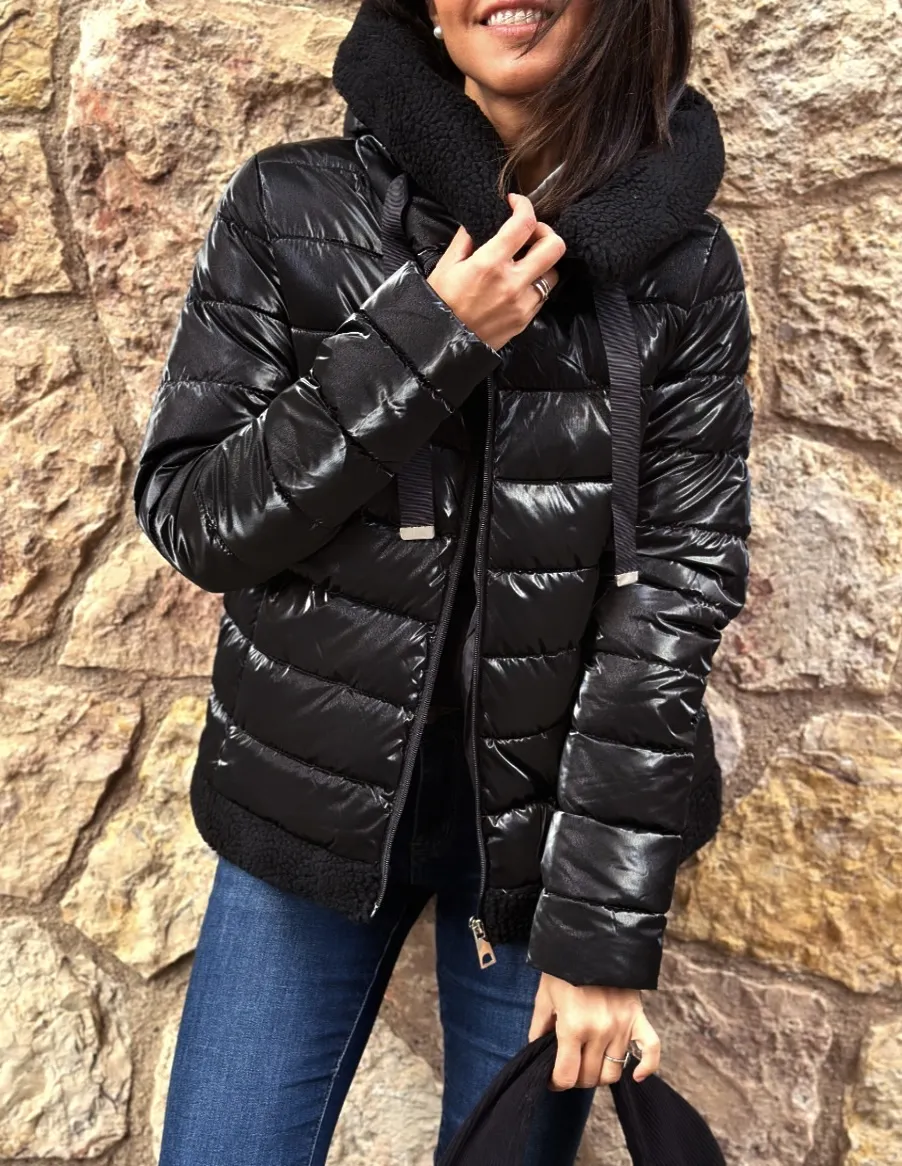 Chaqueta Acolchada Borrego Negro
