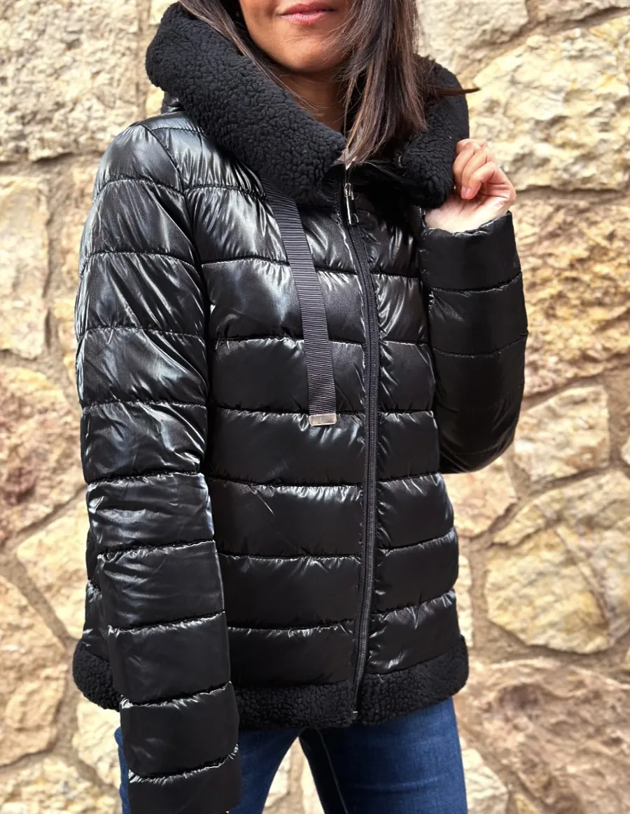 Chaqueta Acolchada Borrego Negro