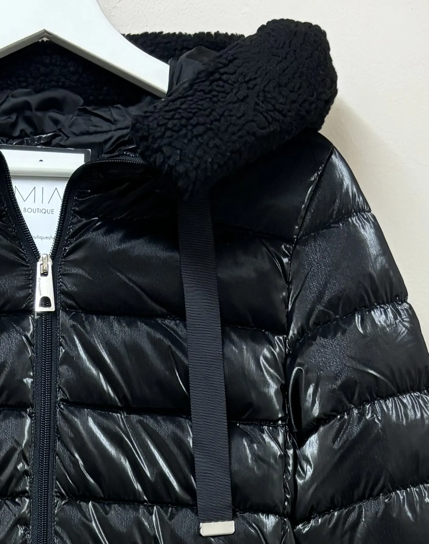 Chaqueta Acolchada Borrego Negro