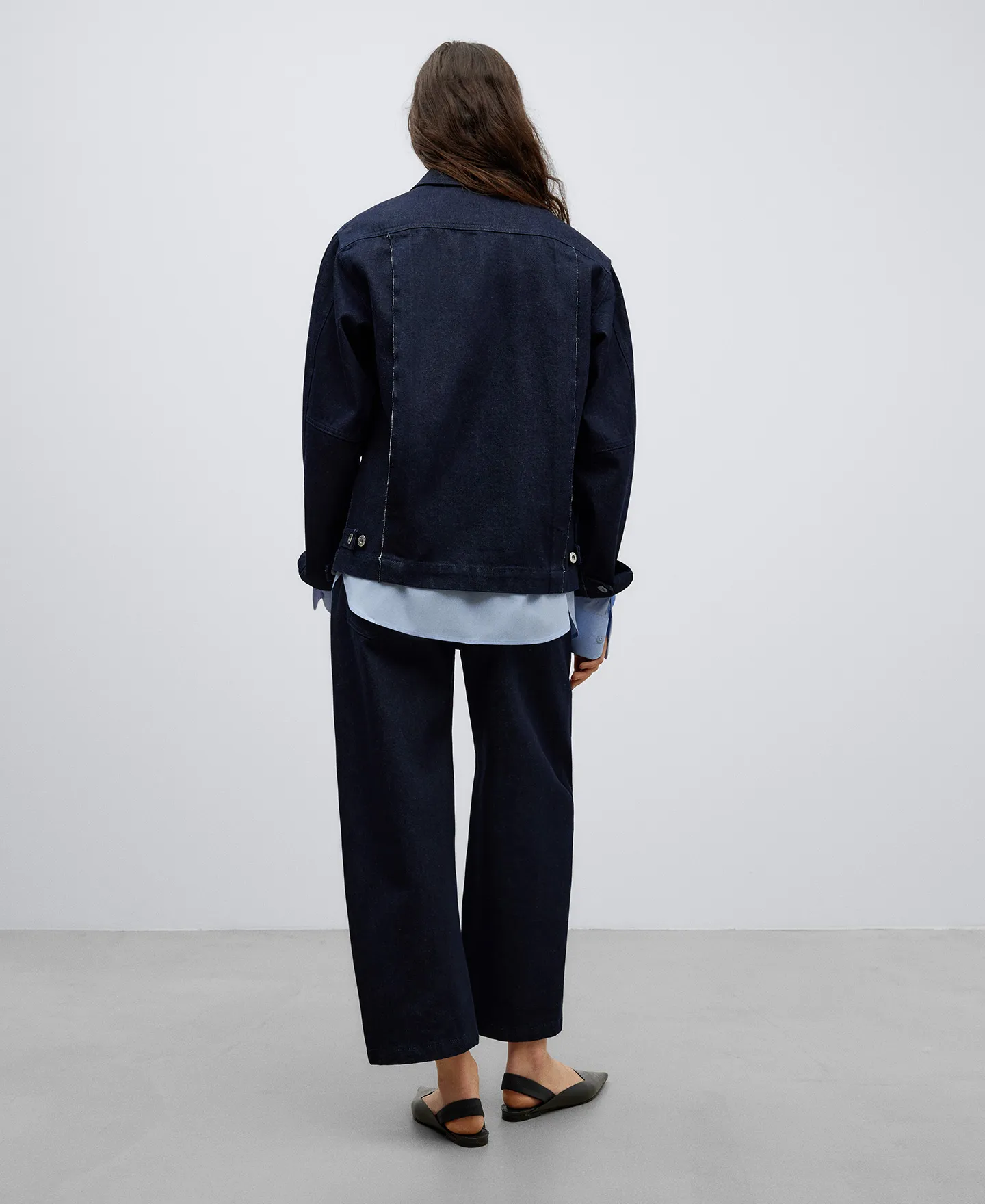 Chaqueta algodón orgánico azul mujer