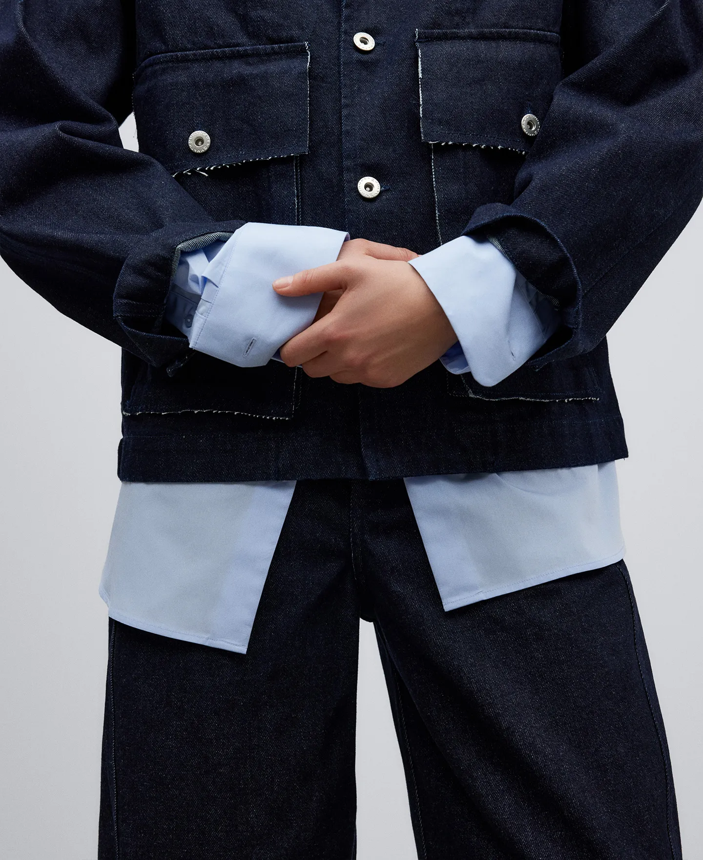Chaqueta algodón orgánico azul mujer