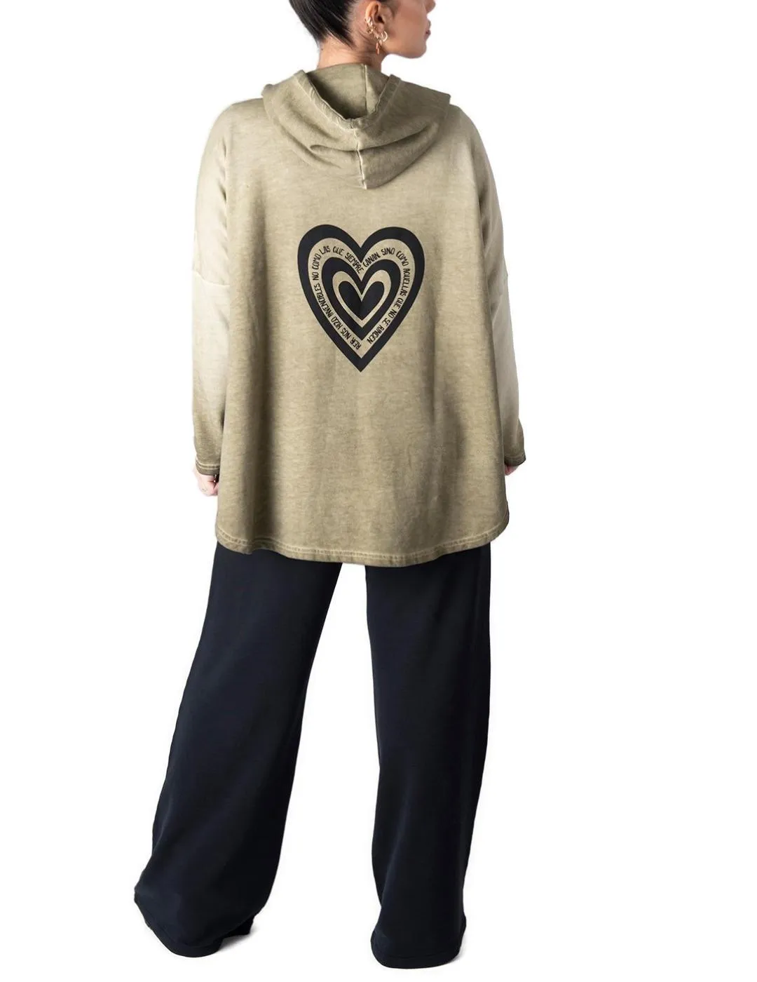 Chaqueta Animosa Smile verde militar para mujer