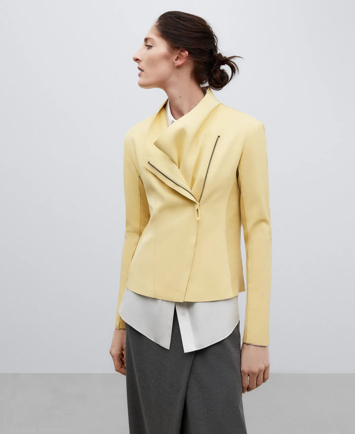 Chaqueta biker entallada mujer