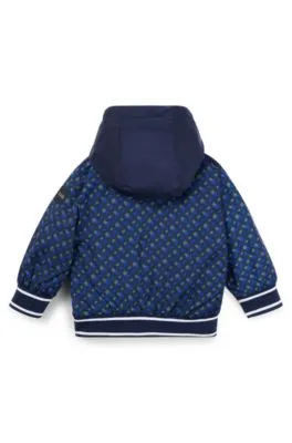 Chaqueta con capucha para niños con monogramas estampados