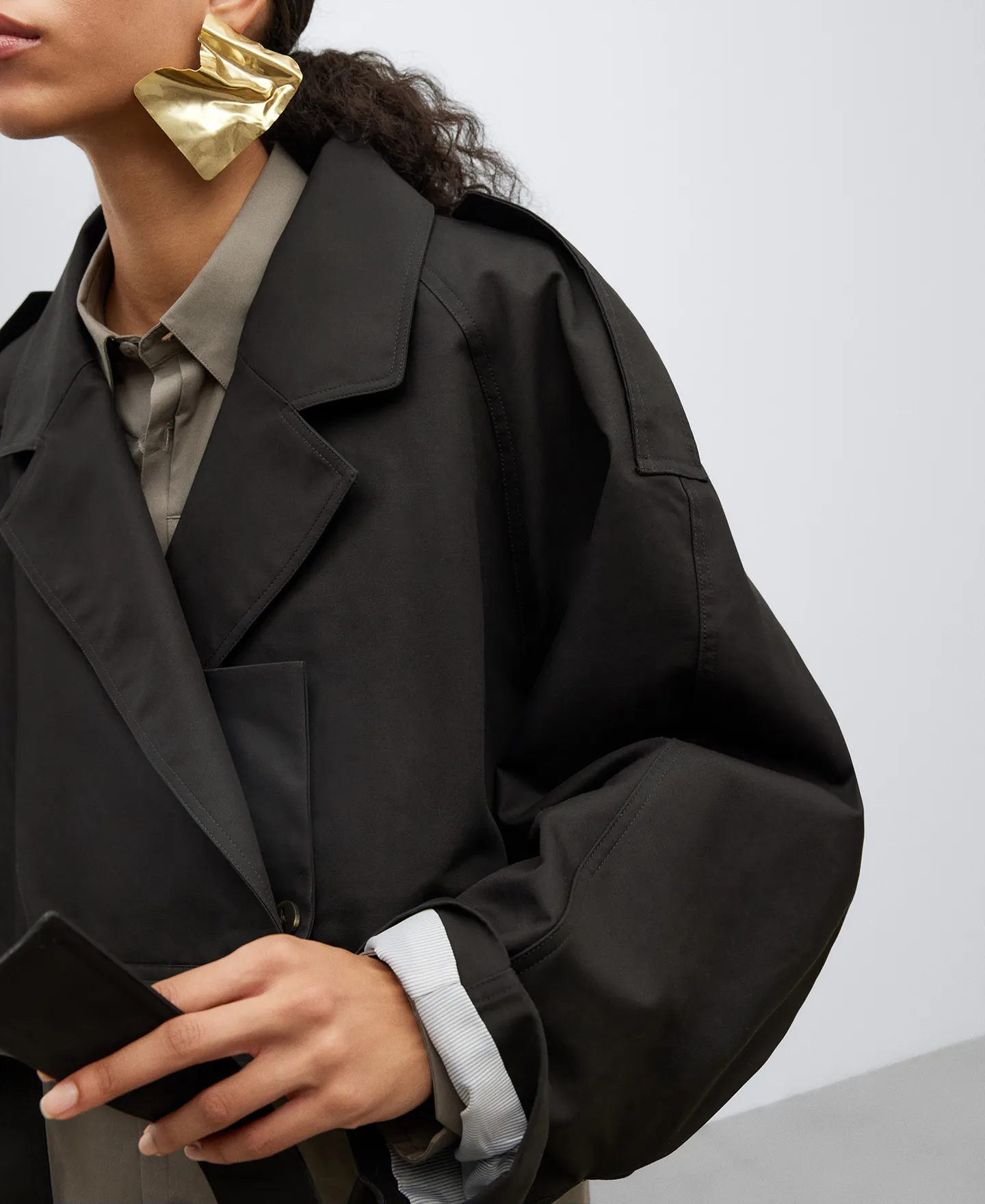 Chaqueta corta negra mujer