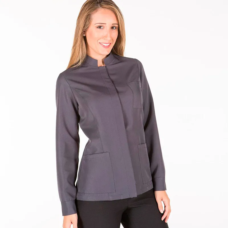 CHAQUETA DE CAMARERA GRIS MARENGO DE POLIéSTER AGAR  GARY'S