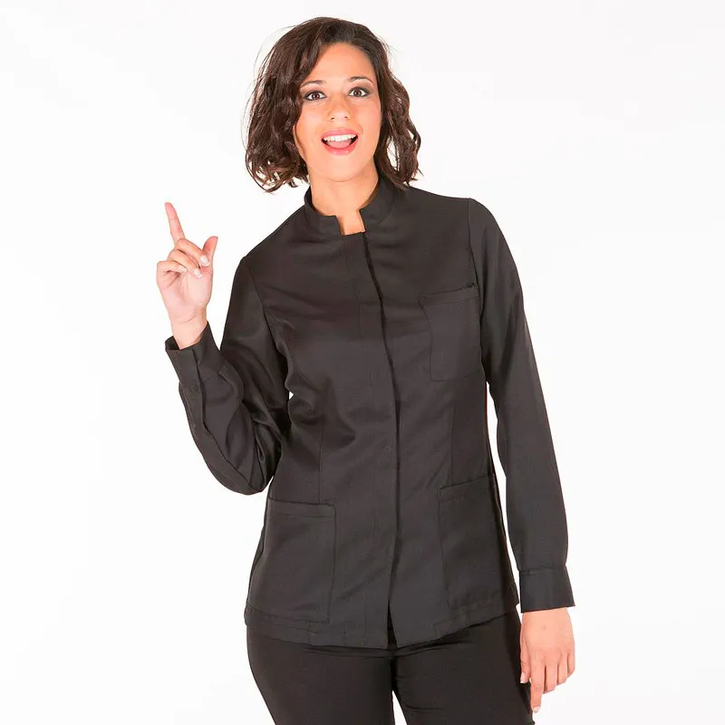 CHAQUETA DE CAMARERA NEGRA DE POLIéSTER AGAR  GARY'S