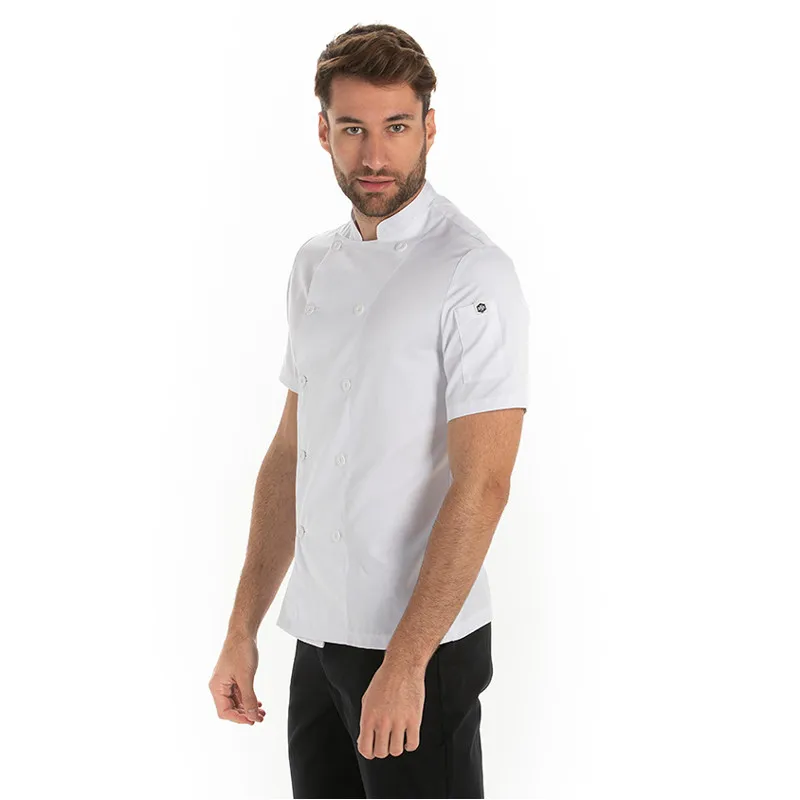 CHAQUETA DE COCINERO BLANCA DE MANGA CORTA  DYNEKE