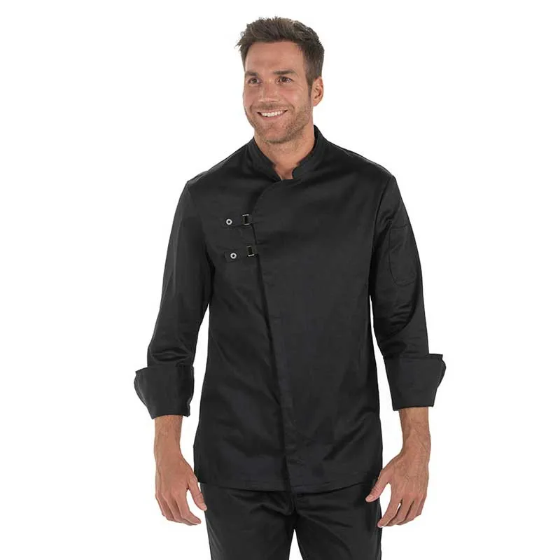 CHAQUETA DE COCINERO CON HEBILLAS NEGRA  DYNEKE
