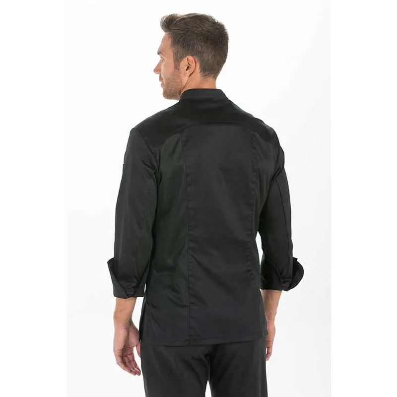 CHAQUETA DE COCINERO CON HEBILLAS NEGRA  DYNEKE