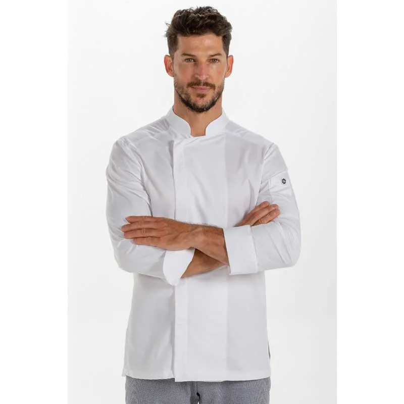 CHAQUETA DE COCINERO DE MICROFIBRA BLANCA  DYNEKE