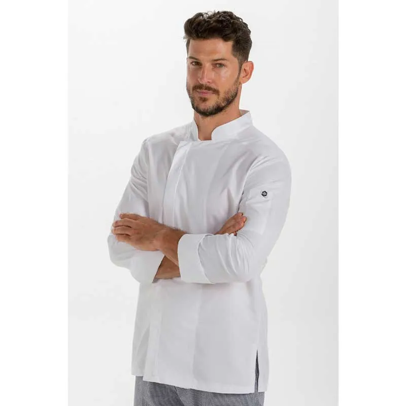 CHAQUETA DE COCINERO DE MICROFIBRA BLANCA  DYNEKE