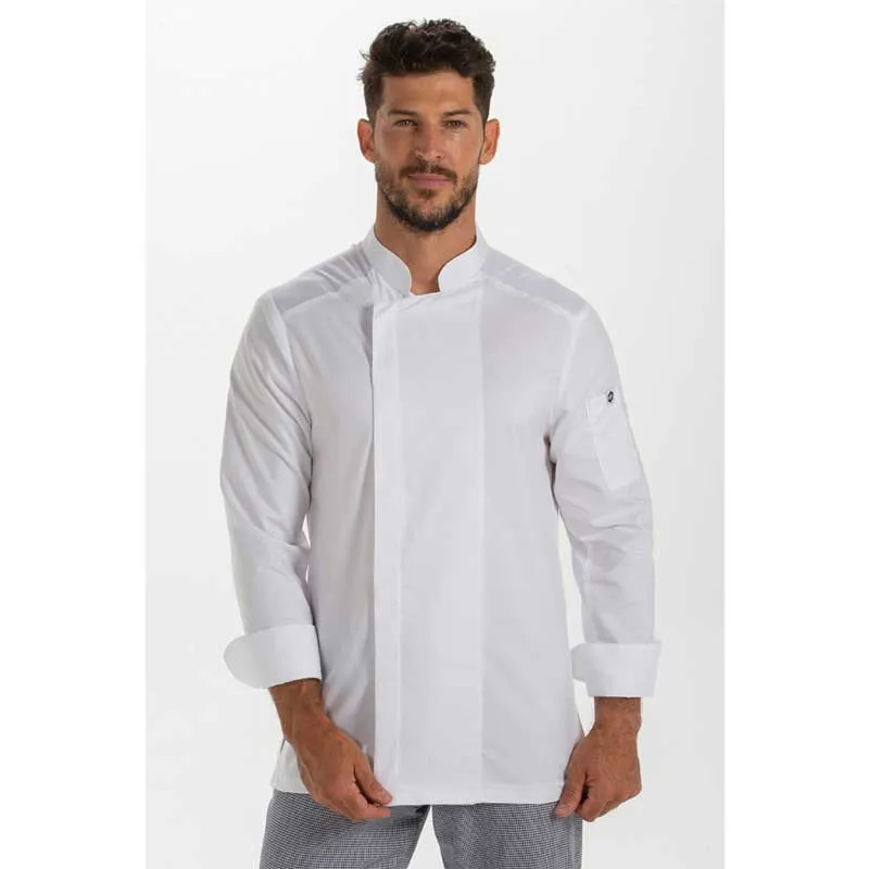 CHAQUETA DE COCINERO DE MICROFIBRA BLANCA  DYNEKE