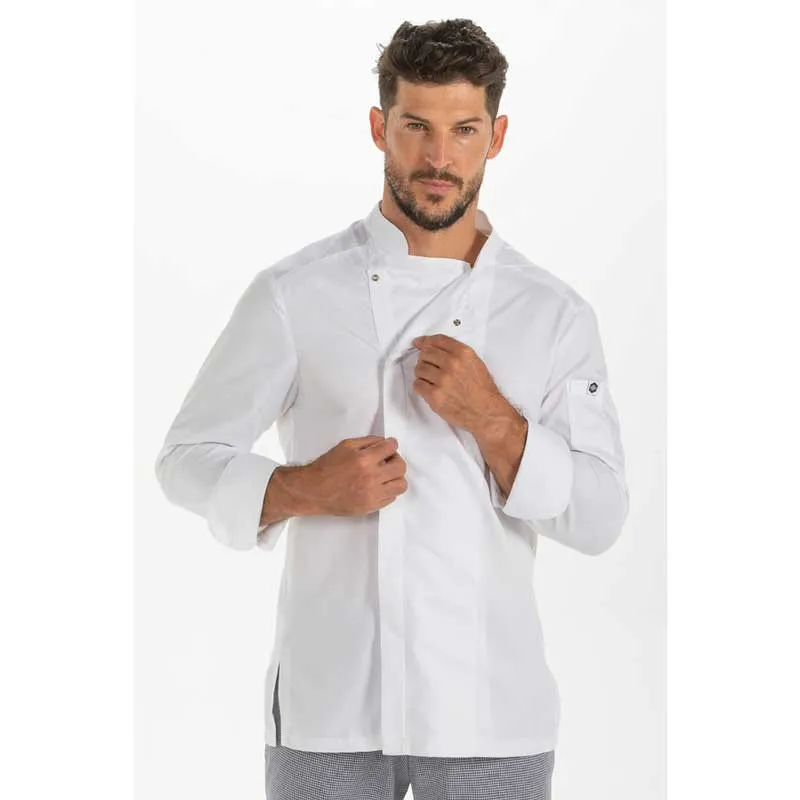 CHAQUETA DE COCINERO DE MICROFIBRA BLANCA  DYNEKE