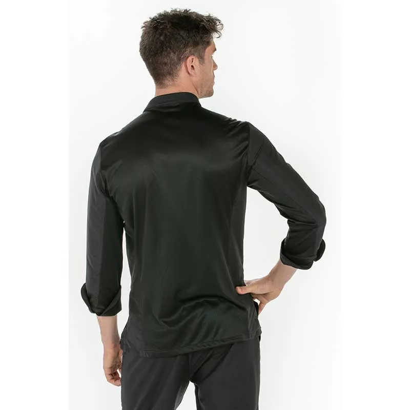 CHAQUETA DE COCINERO DE MICROFIBRA NEGRA  DYNEKE