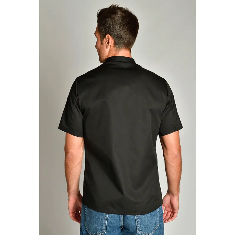 CHAQUETA DE COCINERO NEGRA DE MANGA CORTA  DYNEKE