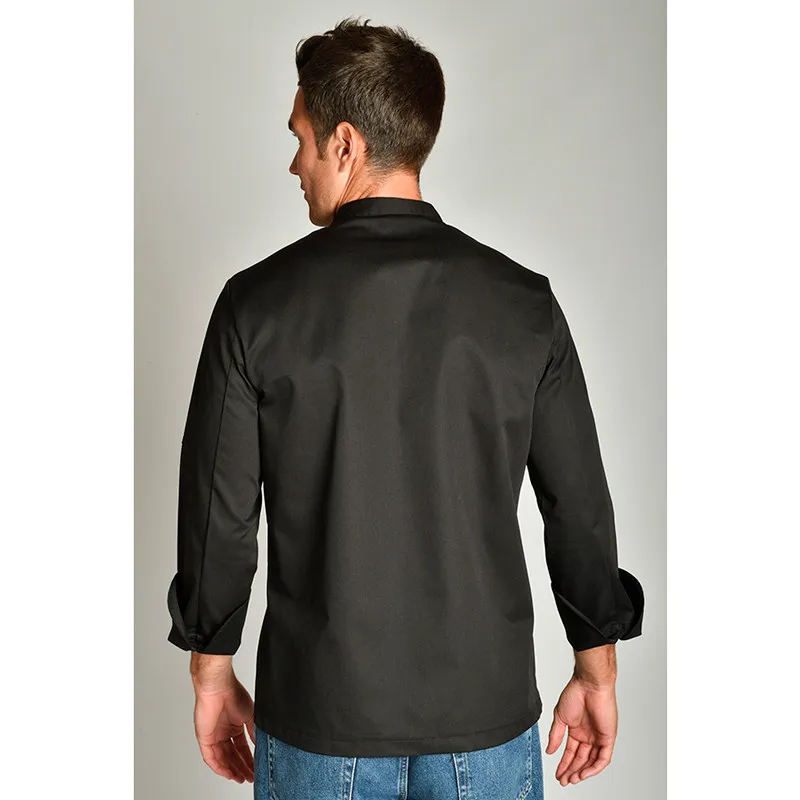 CHAQUETA DE COCINERO NEGRA MANGA LARGA  DYNEKE