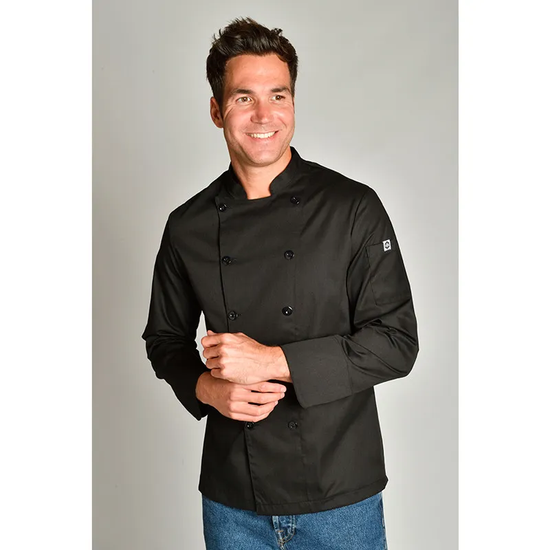 CHAQUETA DE COCINERO NEGRA MANGA LARGA  DYNEKE