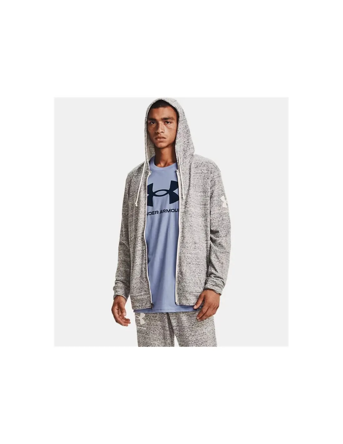 CHAQUETA DE FITNESS UNDER ARMOUR RIVAL TERRY FZ HDWHT HOMBRE