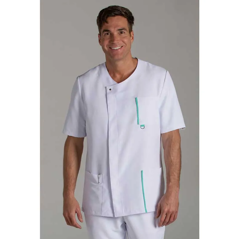 CHAQUETA DE HOMBRE BLANCA CON DETALLE VERDE  DYNEKE