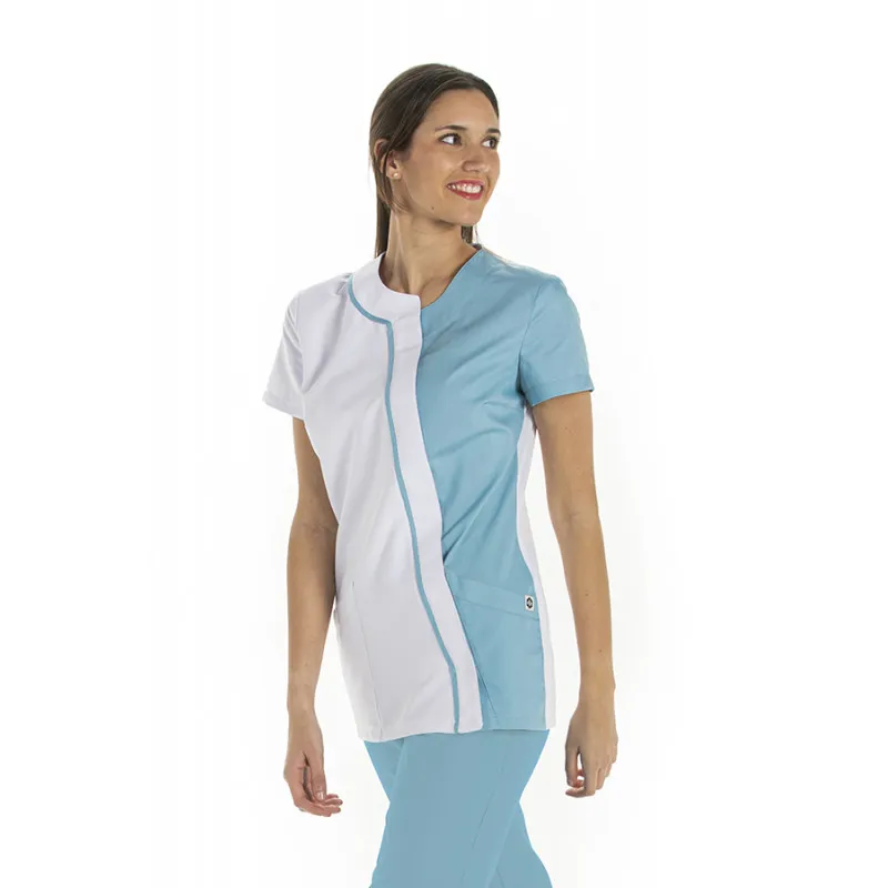 CHAQUETA DE MUJER ASIMéTRICA MICROFIBRA TURQUESA  DYNEKE