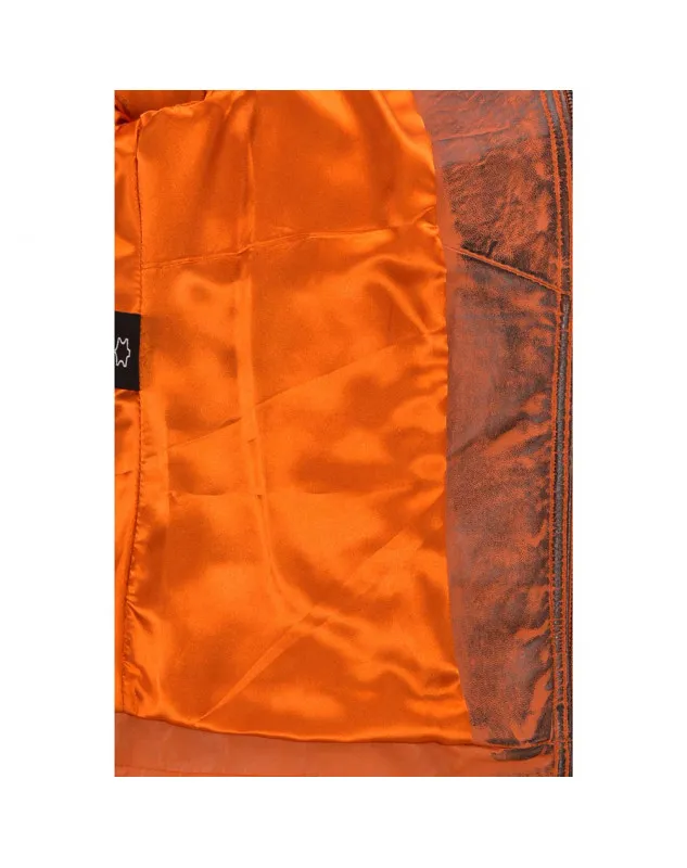 CHAQUETA DE MUJER DE OVEJA NAPA NARANJA